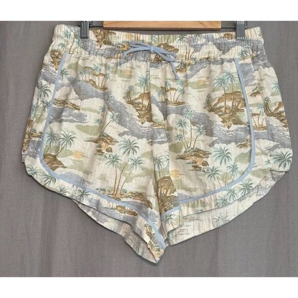 Rip Curl Palm Tropical Linen Blend Beach Pullon Shorts Women's Size Large - Picture 11 of 16